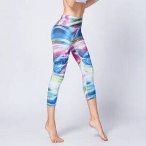 Abstract Paint Stroke 3/4 Length Yoga Pant, size M
